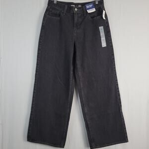 NWT Old Navy Mid-Rise Wow Baggy Wide Leg Jeans size 6 Licorice grunge 90s